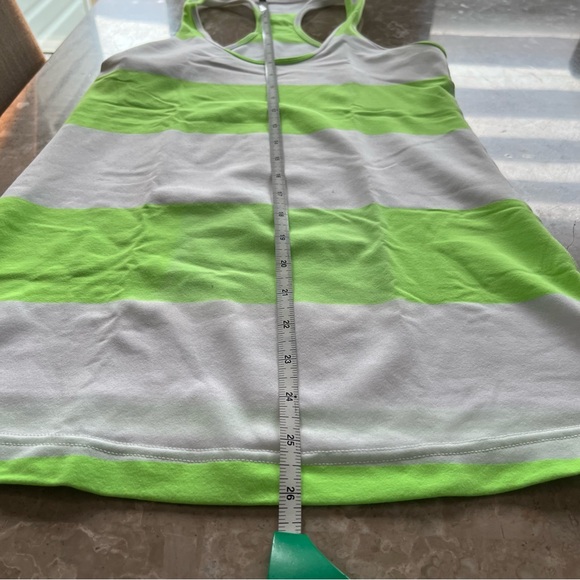Lululemon racerback white and lime green stripes - Picture 7 of 7